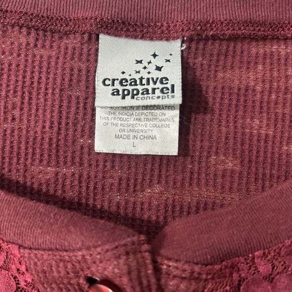 Creative Apparel‎ Henley Top Womens Large Crew Texas A M Aggies Thermal Pullover - Picture 7 of 10